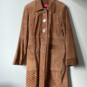 Esprit brown suede leather coat